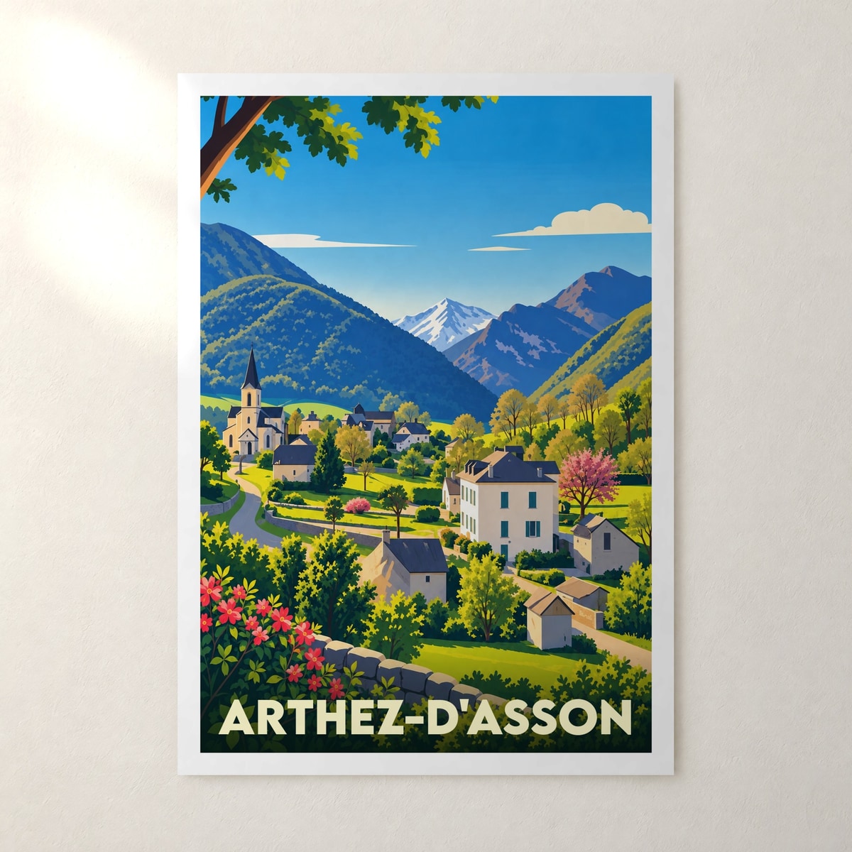 Affiche Arthez-d'Asson – sans cadre, accrochée au mur