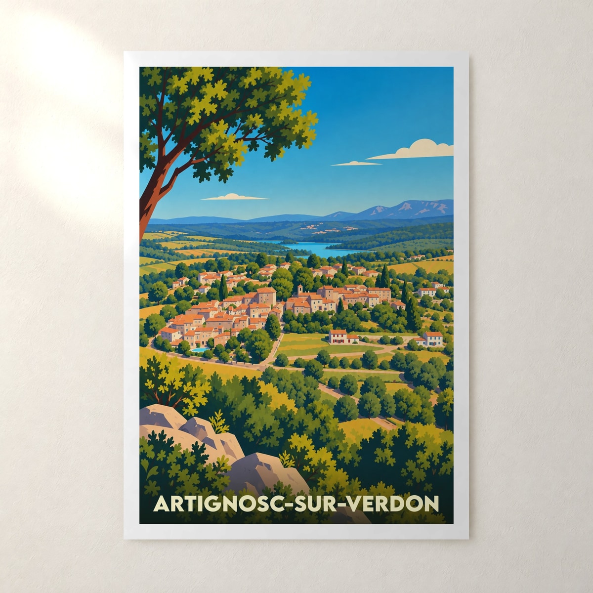 Affiche Artignosc-sur-Verdon – sans cadre, accrochée au mur