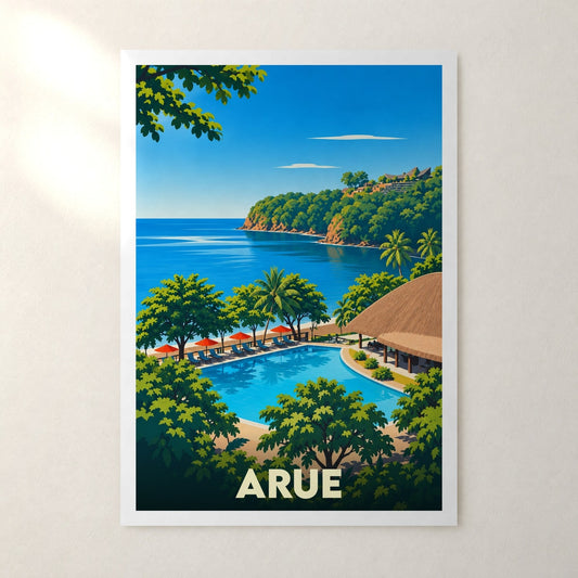 Affiche Arue (Polynésie française) – sans cadre, accrochée au mur