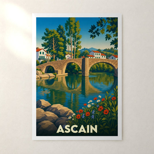 Affiche Ascain – sans cadre, accrochée au mur
