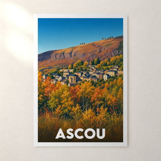 Affiche Ascou – sans cadre, accrochée au mur