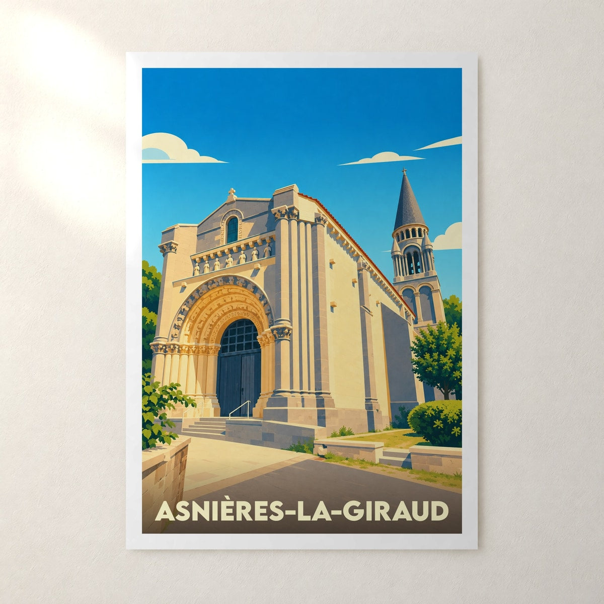 Affiche Asnières-la-Giraud – sans cadre, accrochée au mur