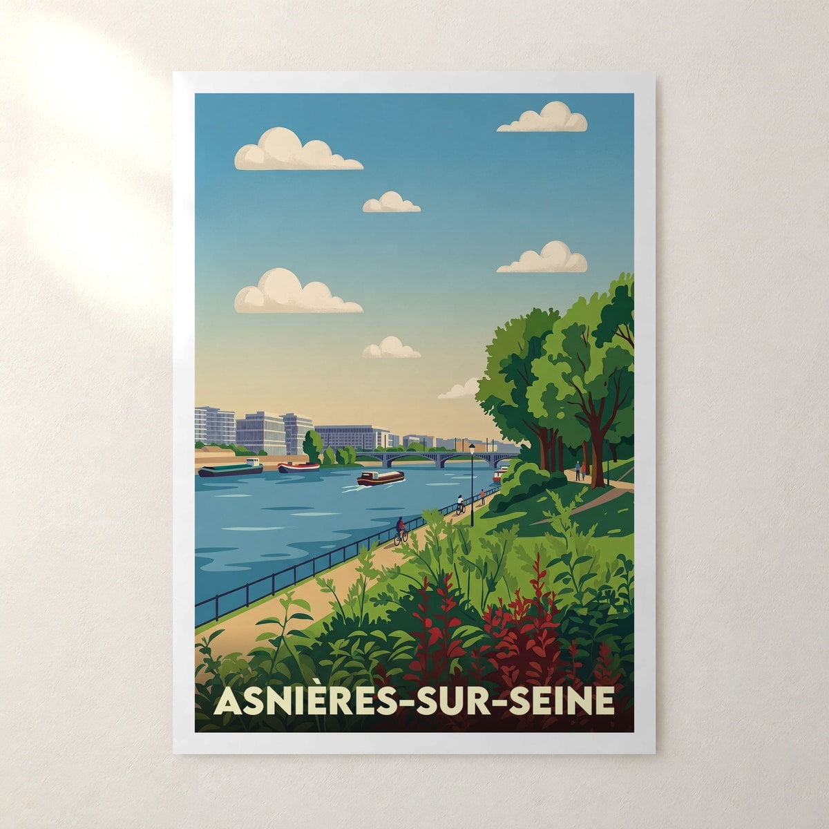 Affiche Asnières-sur-Seine – sans cadre, accrochée au mur