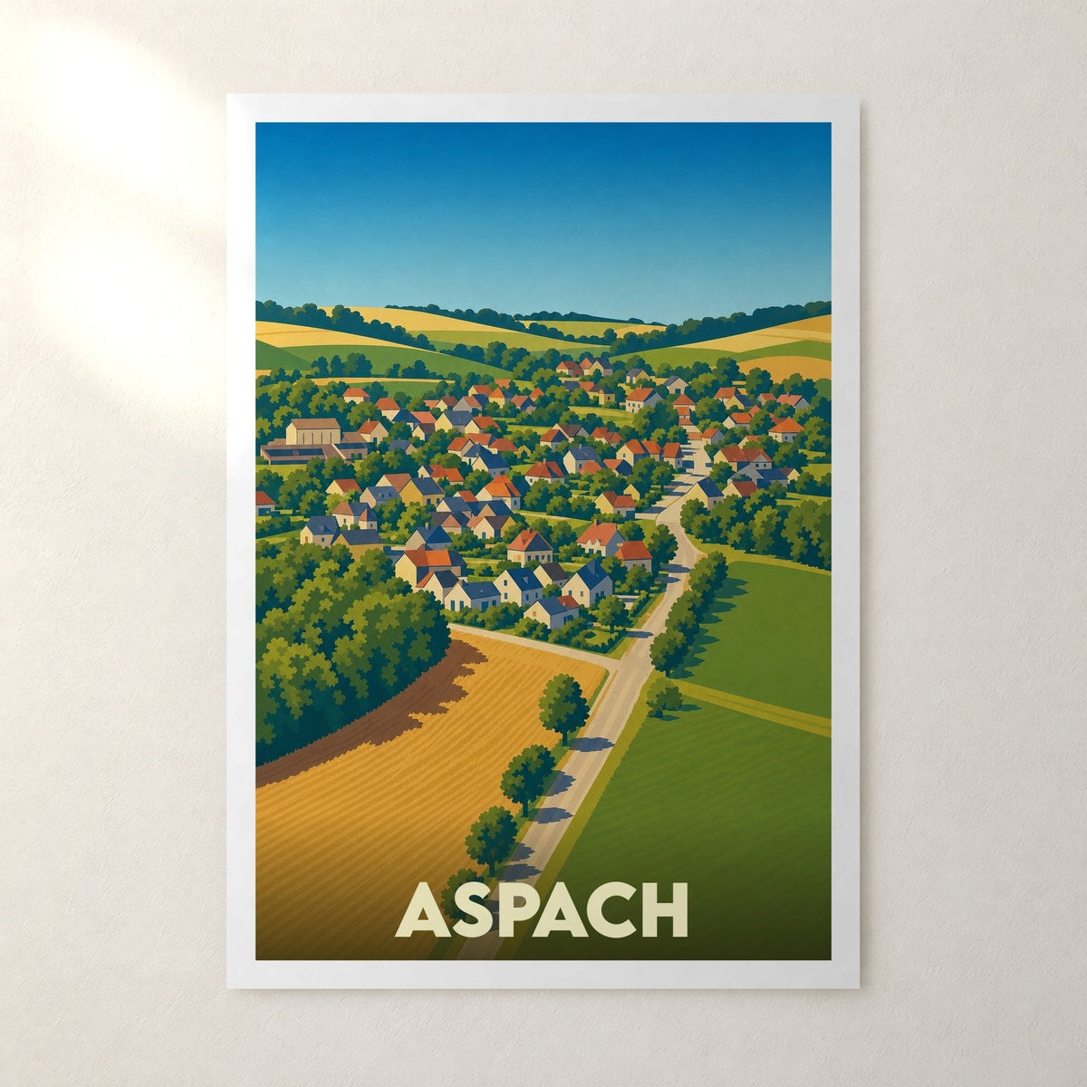 Affiche Aspach – sans cadre, accrochée au mur