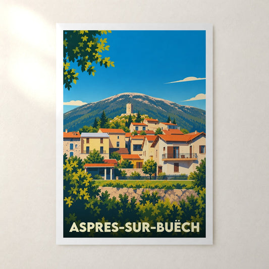 Affiche Aspres-sur-Buëch – sans cadre, accrochée au mur