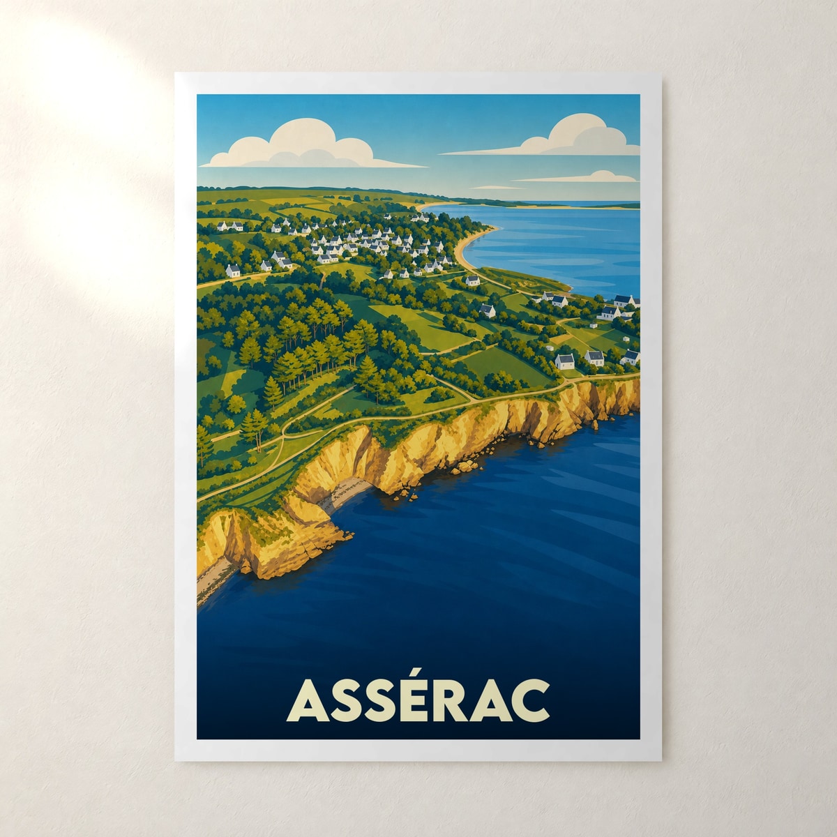 Affiche Assérac – sans cadre, accrochée au mur