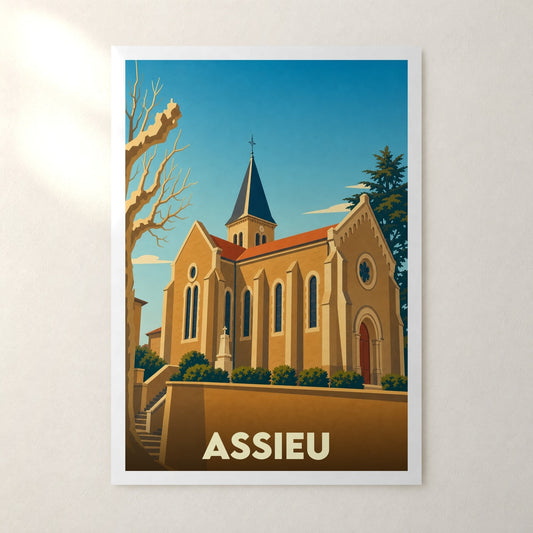 Affiche Assieu – sans cadre, accrochée au mur