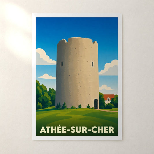 Affiche Athée-sur-Cher – sans cadre, accrochée au mur