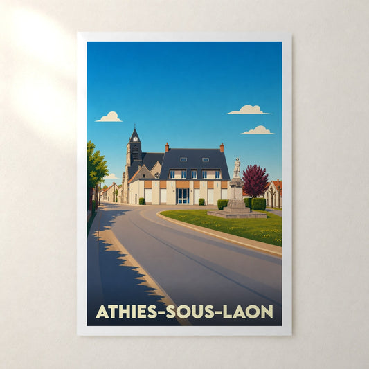 Affiche Athies-sous-Laon – sans cadre, accrochée au mur