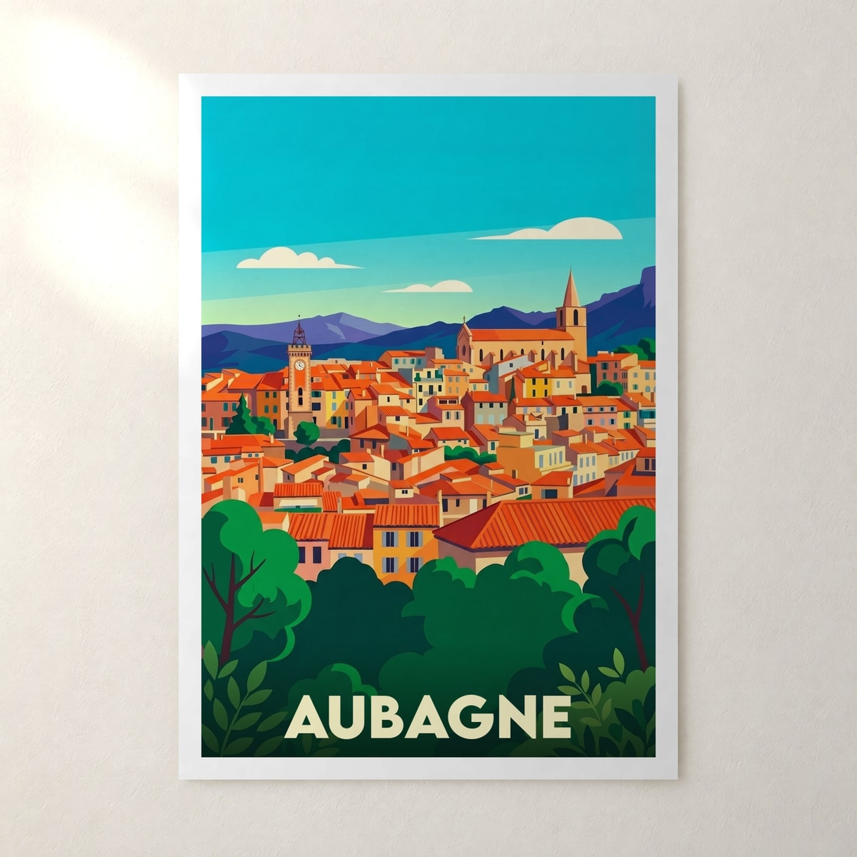 Affiche Aubagne – sans cadre, accrochée au mur