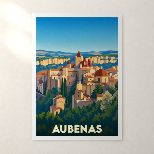 Affiche Aubenas – sans cadre, accrochée au mur