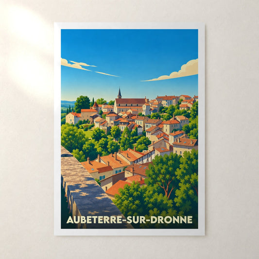 Affiche Aubeterre-sur-Dronne – sans cadre, accrochée au mur