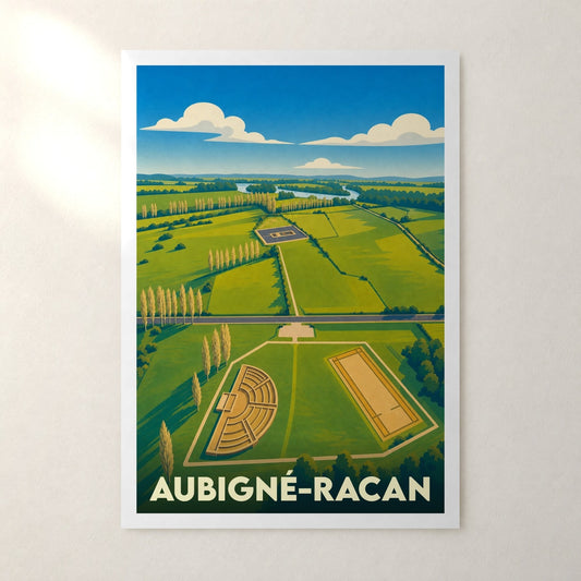 Affiche Aubigné-Racan – sans cadre, accrochée au mur
