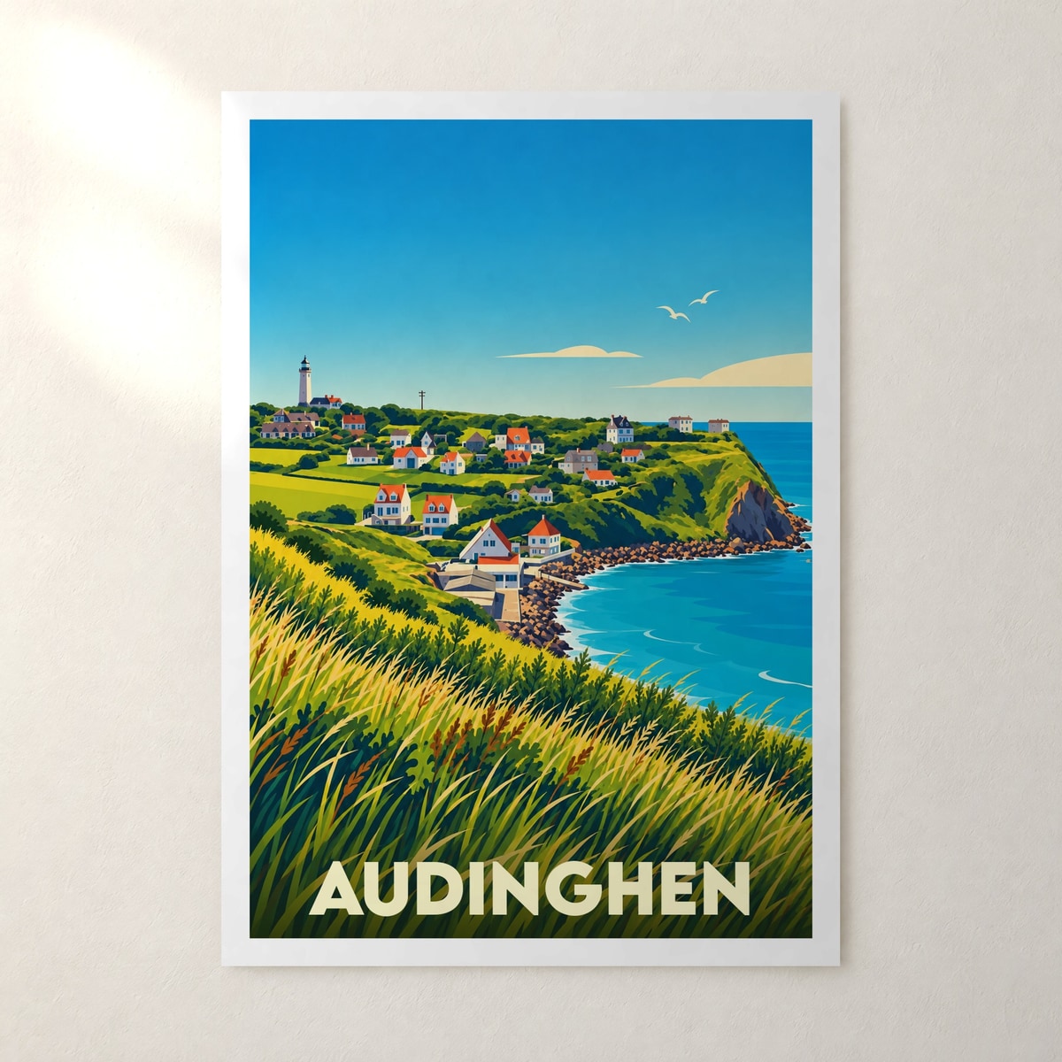 Affiche Audinghen – sans cadre, accrochée au mur