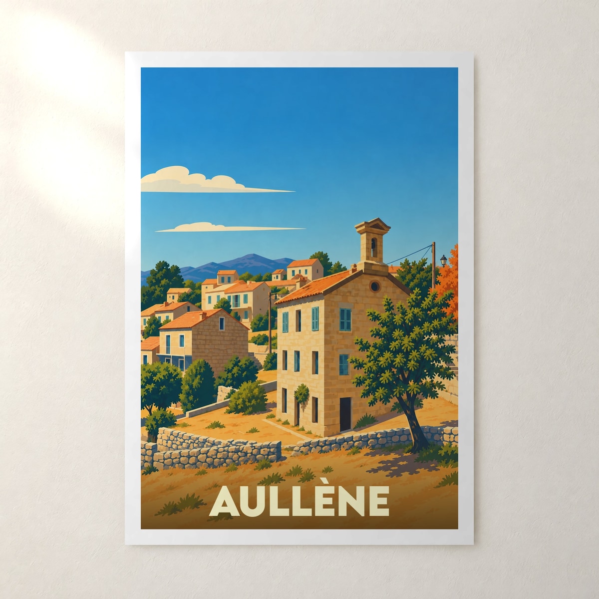 Affiche Aullène – sans cadre, accrochée au mur
