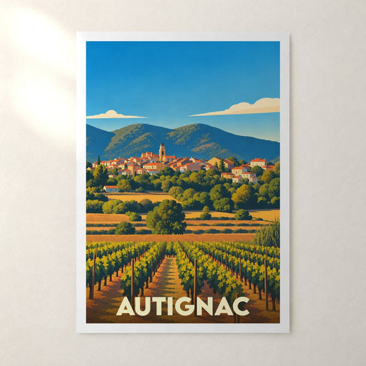 Affiche Autignac – sans cadre, accrochée au mur