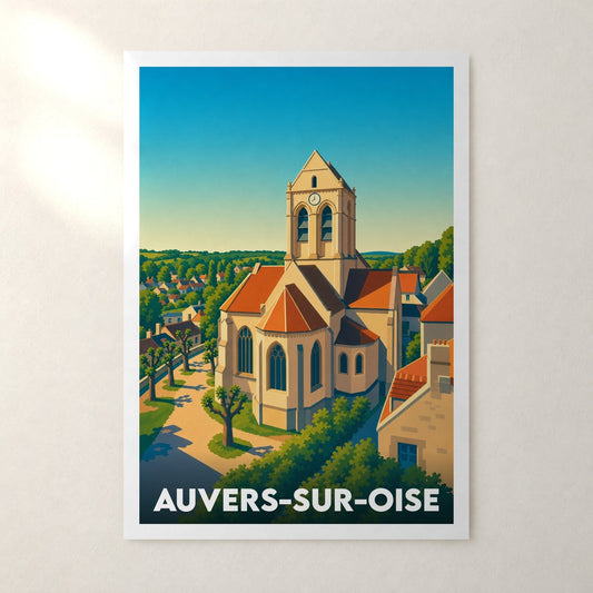 Affiche Auvers-sur-Oise – sans cadre, accrochée au mur