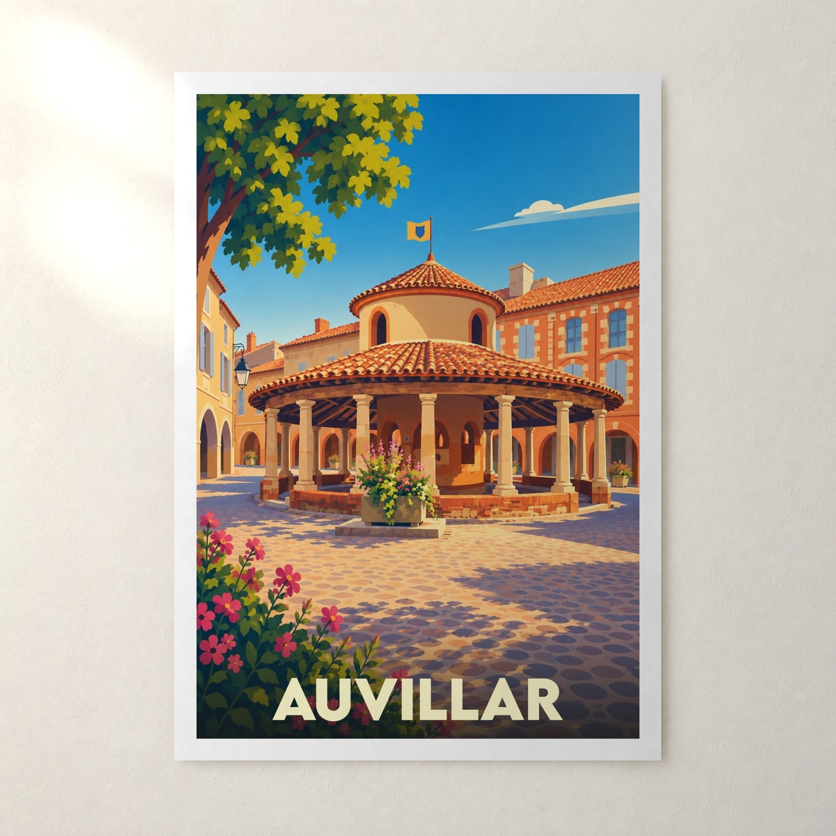 Affiche Auvillar – sans cadre, accrochée au mur