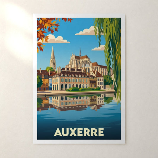 Affiche Auxerre – sans cadre, accrochée au mur