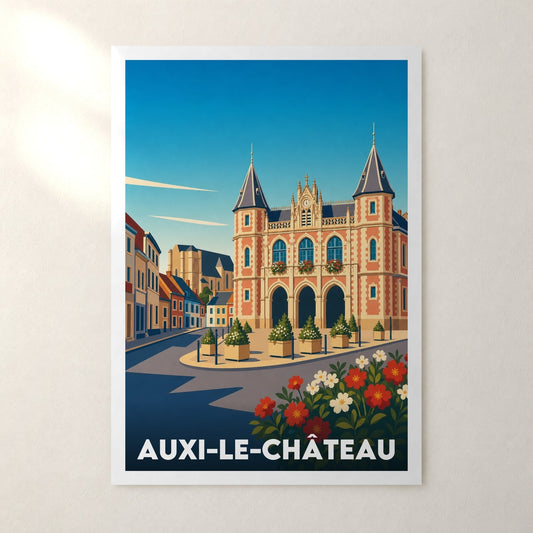 Affiche Auxi-le-Château – sans cadre, accrochée au mur