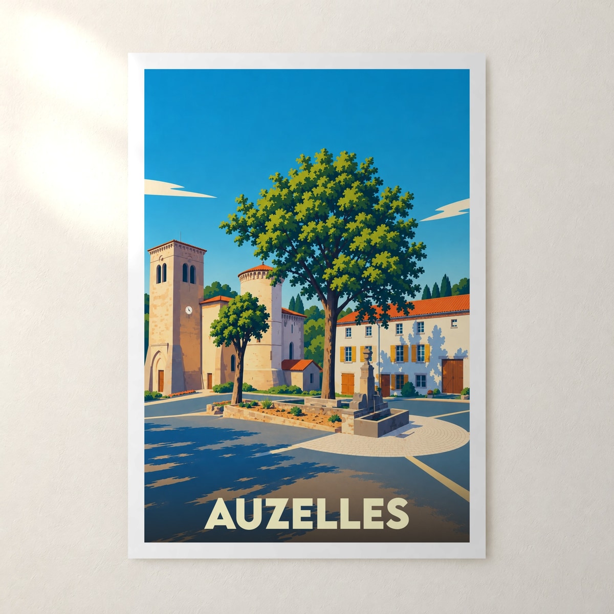 Affiche Auzelles – sans cadre, accrochée au mur