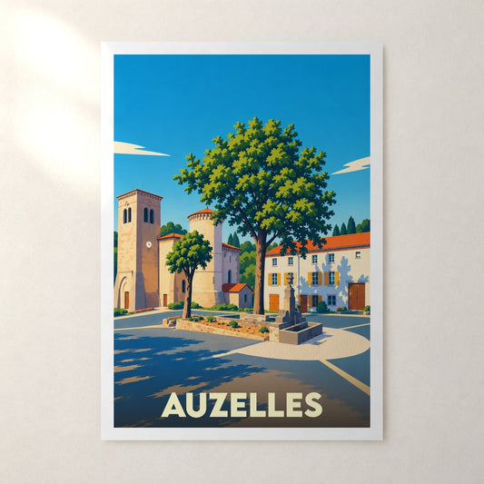 Affiche Auzelles – sans cadre, accrochée au mur