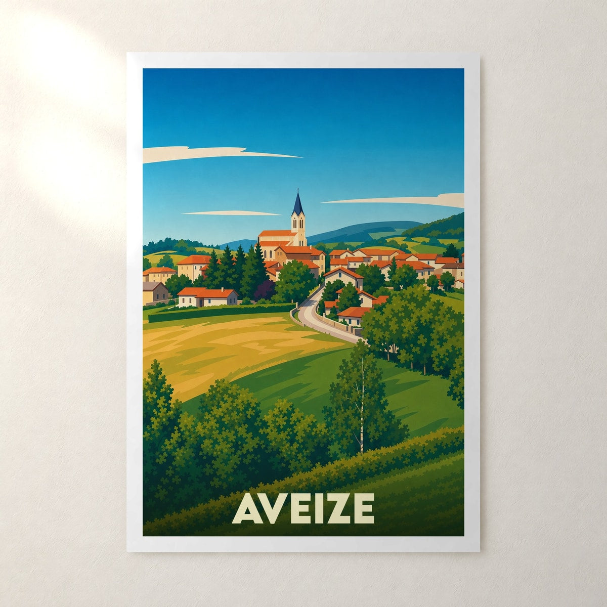 Affiche Aveize – sans cadre, accrochée au mur