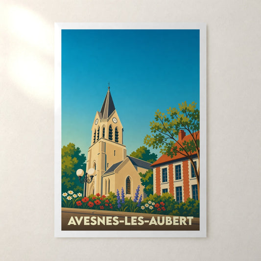 Affiche Avesnes-les-Aubert – sans cadre, accrochée au mur