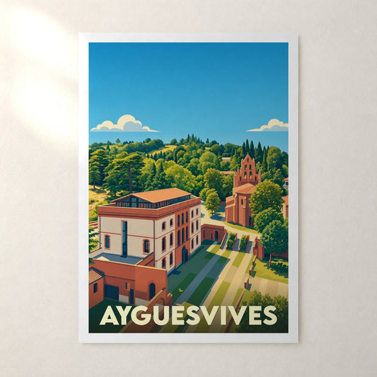Affiche Ayguesvives – sans cadre, accrochée au mur