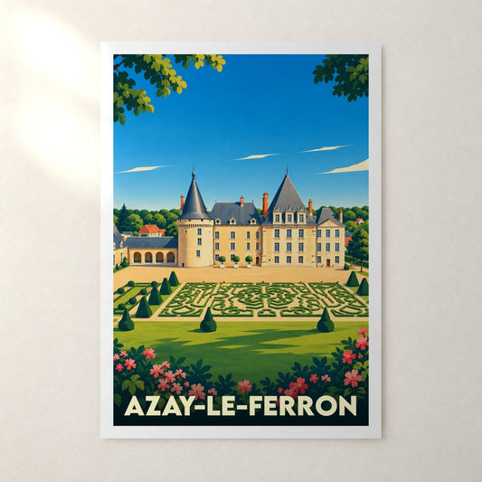 Affiche Azay-le-Ferron – sans cadre, accrochée au mur