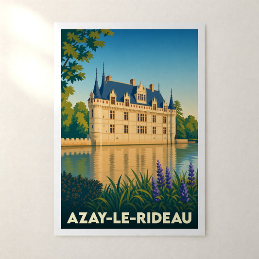 Affiche Azay-le-Rideau – sans cadre, accrochée au mur