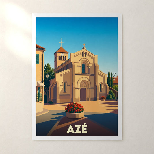 Affiche Azé – sans cadre, accrochée au mur