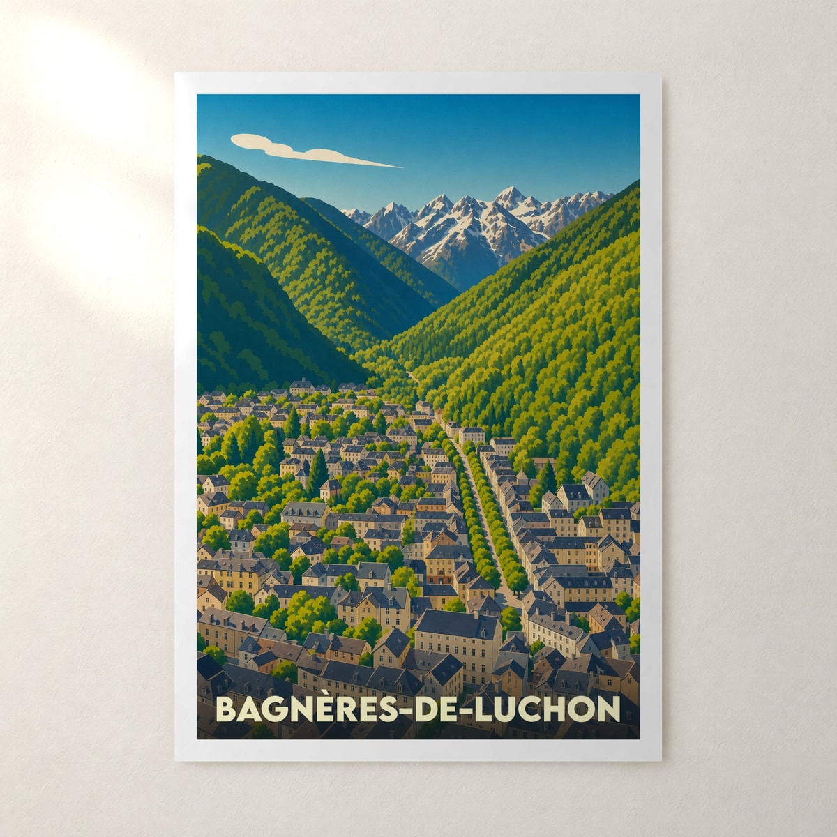 Affiche Bagnères-de-Luchon – sans cadre, accrochée au mur