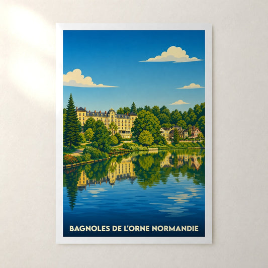 Affiche Bagnoles de l'Orne Normandie – sans cadre, accrochée au mur