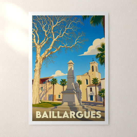 Affiche Baillargues – sans cadre, accrochée au mur