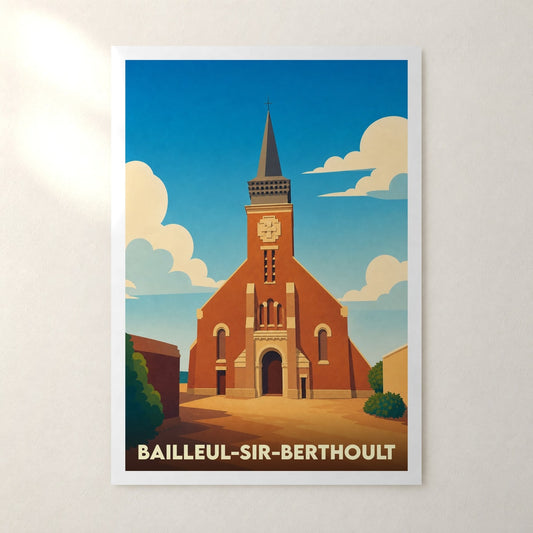 Affiche Bailleul-Sir-Berthoult – sans cadre, accrochée au mur