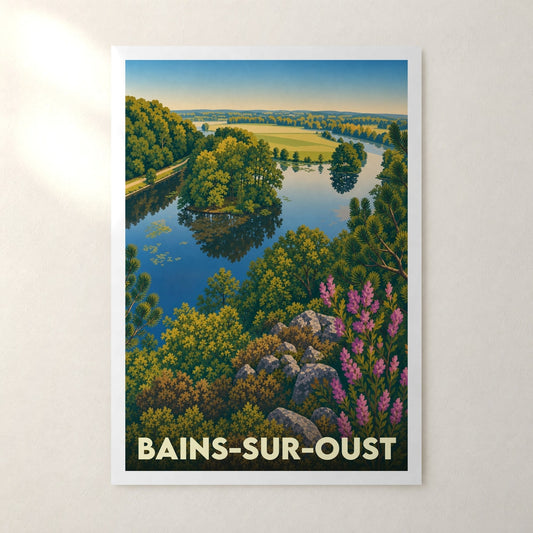 Affiche Bains-sur-Oust – sans cadre, accrochée au mur
