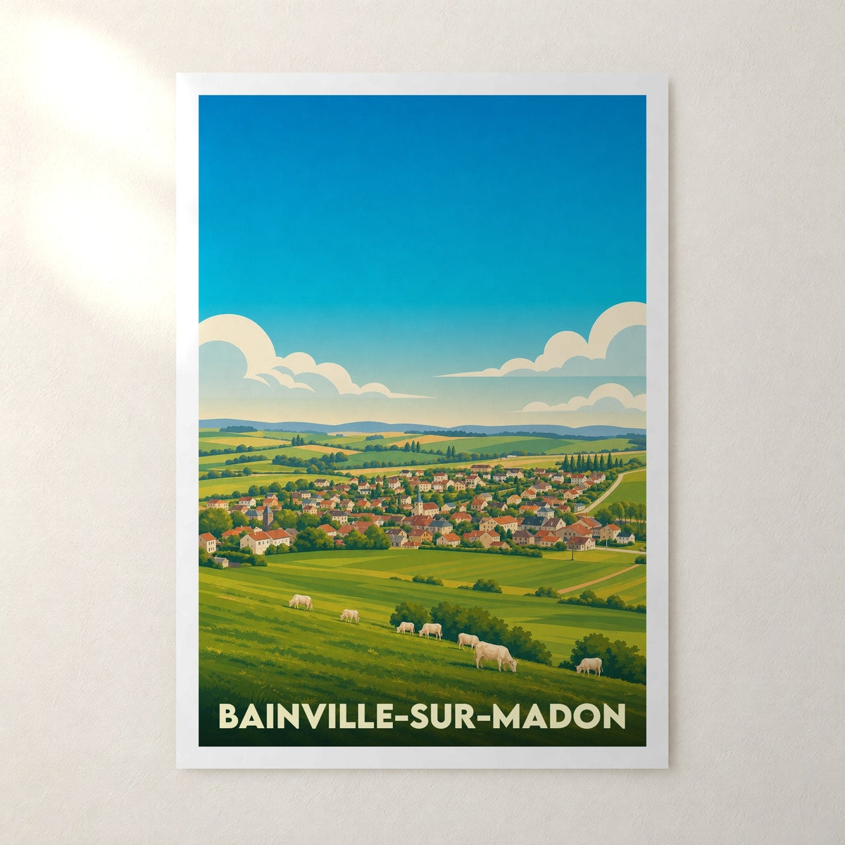 Affiche Bainville-sur-Madon – sans cadre, accrochée au mur