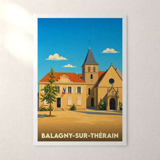 Affiche Balagny-sur-Thérain – sans cadre, accrochée au mur