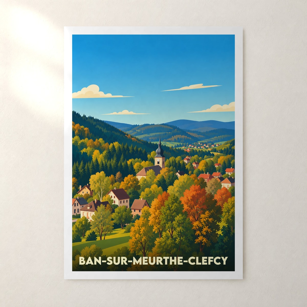 Affiche Ban-sur-Meurthe-Clefcy – sans cadre, accrochée au mur