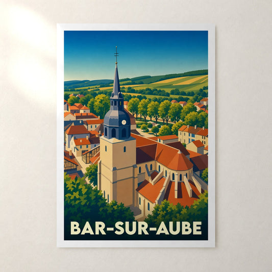 Affiche Bar-sur-Aube – sans cadre, accrochée au mur