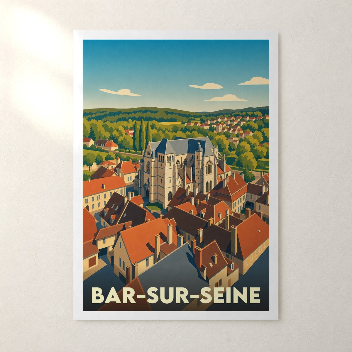 Affiche Bar-sur-Seine – sans cadre, accrochée au mur