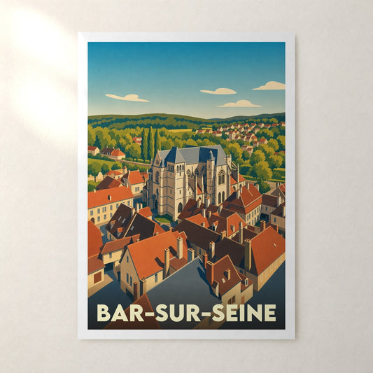 Affiche Bar-sur-Seine – sans cadre, accrochée au mur