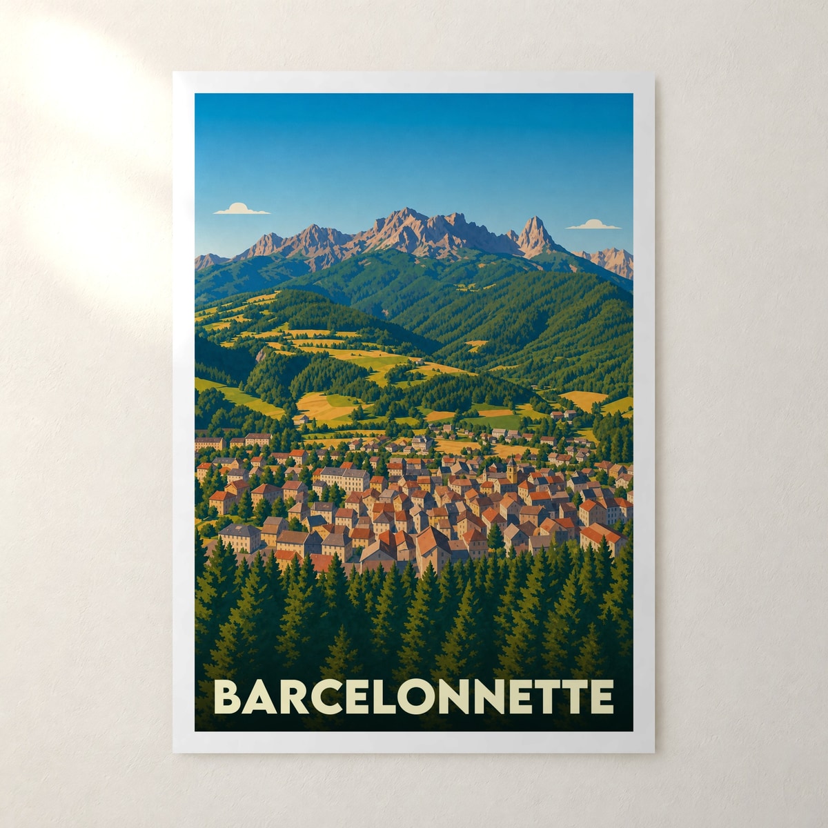 Affiche Barcelonnette – sans cadre, accrochée au mur