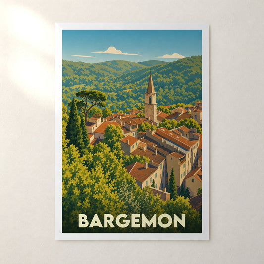 Affiche Bargemon – sans cadre, accrochée au mur