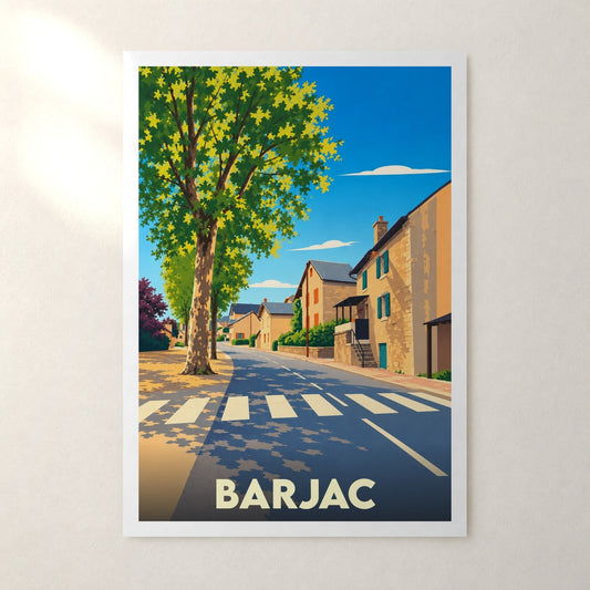 Affiche Barjac (Lozère) – sans cadre, accrochée au mur