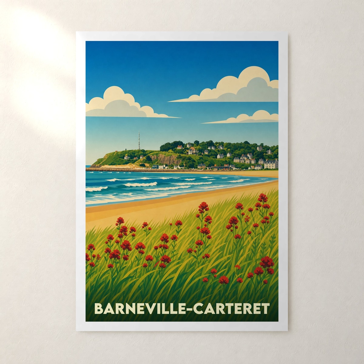 Affiche Barneville-Carteret – sans cadre, accrochée au mur