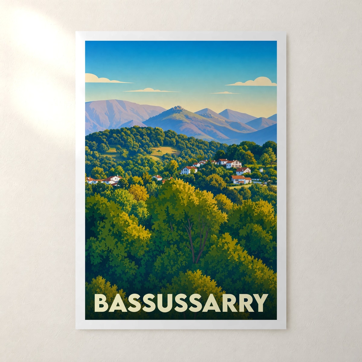 Affiche Bassussarry – sans cadre, accrochée au mur
