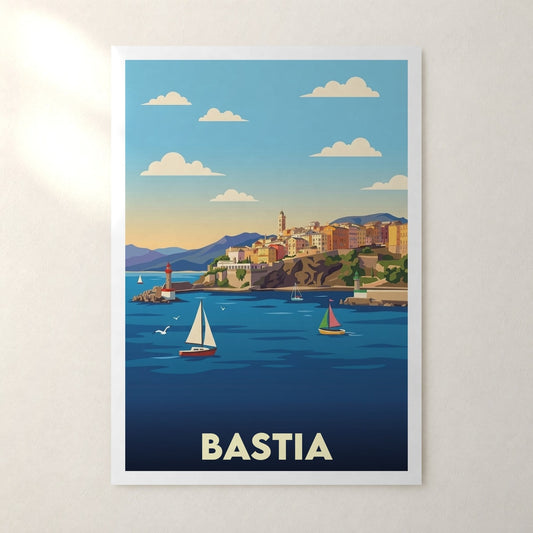 Affiche Bastia – sans cadre, accrochée au mur