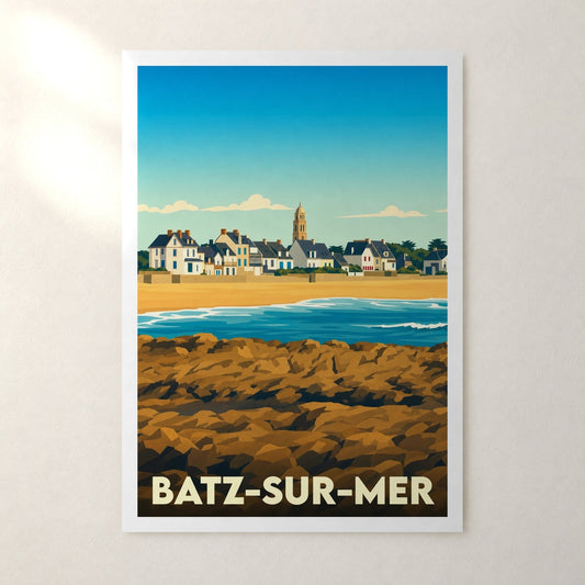 Affiche Batz-sur-Mer – sans cadre, accrochée au mur